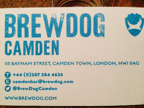 Vagabond Pale Ale on tap at Brewdog, Camden, London